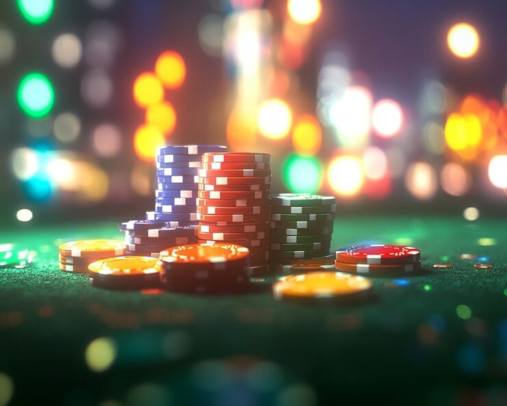 Live blackjack studio with multi-camera setup and betting interface